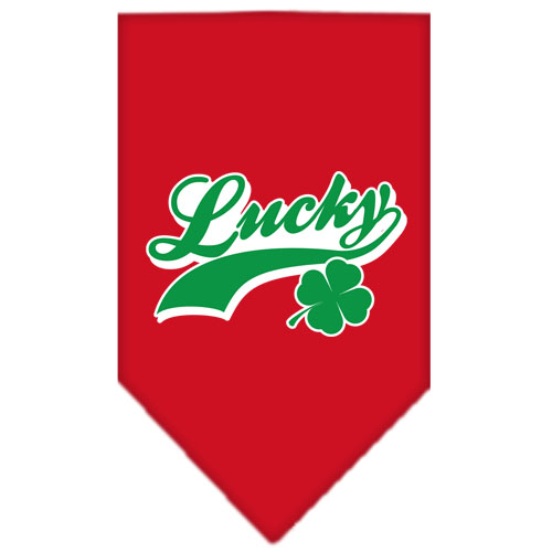 Lucky Swoosh Screen Print Bandana Red Large